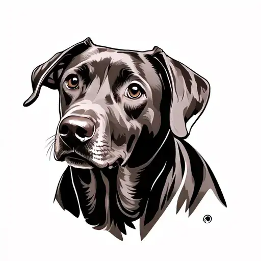 Vizsla Dog Silhouette tattoo design idea