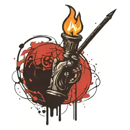 Torch icon from the game darkest dungeon tattoo design idea
