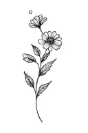 one single february birth flower fine line tattoo design idea