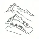 ski slope winding tattoo design idea