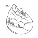 ski slope winding tattoo design idea