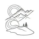 ski slope winding tattoo design idea