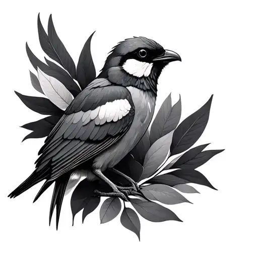 3 number 4 on neck acting like birds tattoo design idea