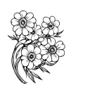 kidney with flowers  tattoo design idea