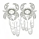 crab lines that complete two fingers of married couple  tattoo design idea