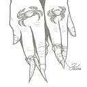 crab lines that complete two fingers of married couple  tattoo design idea