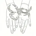 crab lines that complete two fingers of married couple  tattoo design idea