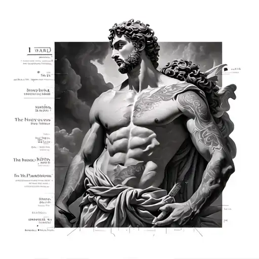 Tattoo Concept: “The Pantheon’s Wrath”A dramatic full-back piece depicting an intense scene of Greek gods tattoo design idea