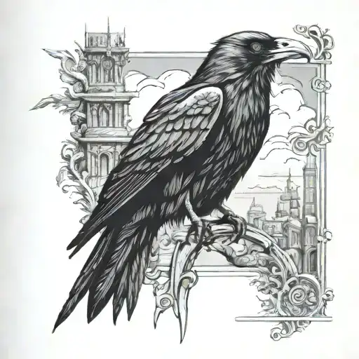 Stephen king dark tower gunslinger raven tattoo design idea