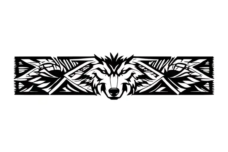 Haida Wolf Arm Band tattoo design idea