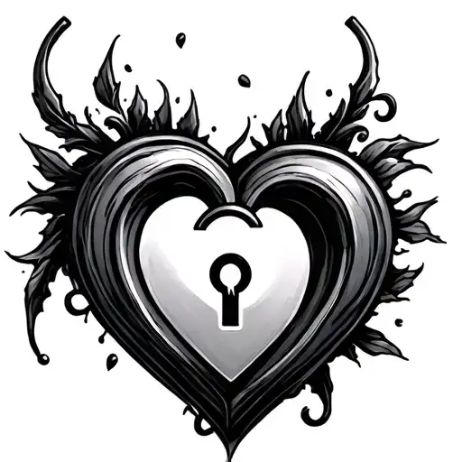 heart shaped lock tattoo design idea