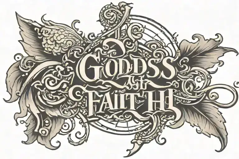 Gods Faith written in script tattoo tattoo design idea