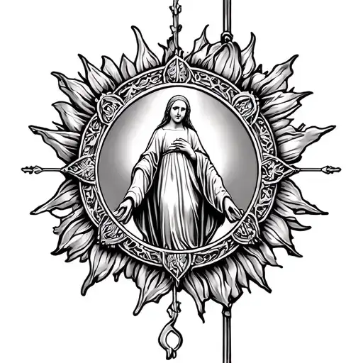 Miraculous Medal tattoo design idea