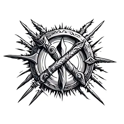 runes viking warrior tattoo design idea