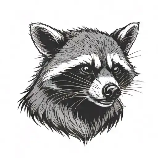 angry  Raccoon tattoo design idea