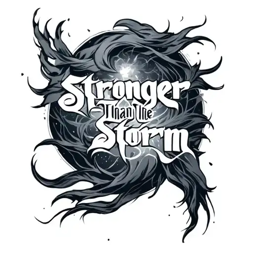 Stronger Than The Storm tattoo design idea