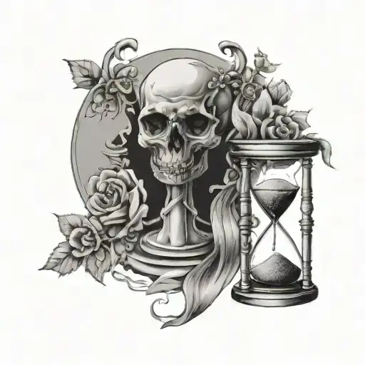 memento mori hourglass tattoo design idea
