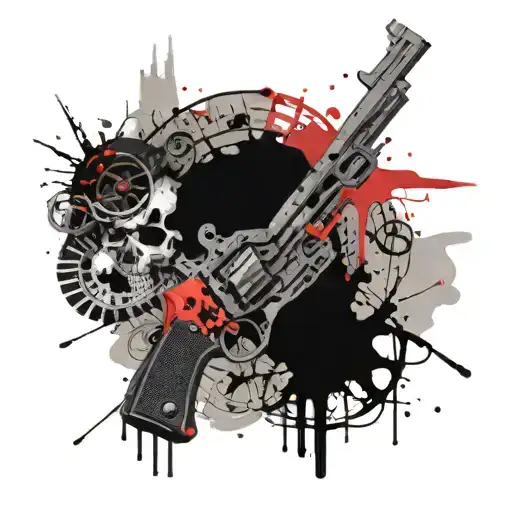 outlaw with gun tattoo design idea