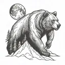 bear mountain moon and references tattoo design idea
