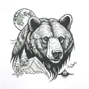 bear mountain moon and references tattoo design idea