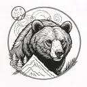 bear mountain moon and references tattoo design idea