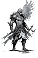 warrior who walks alone  tattoo design idea