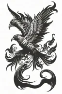 phoenix with outstretched wings tattoo design idea