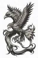 phoenix with outstretched wings tattoo design idea