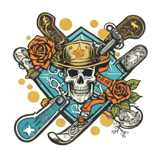 marshal service, snowboard season tattoo design idea