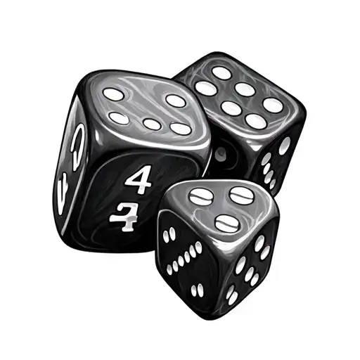 3 dice with the number 4 tattoo design idea