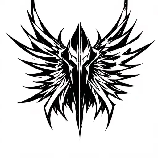 Tyrael from Diablo themed sleve tattoo tattoo design idea