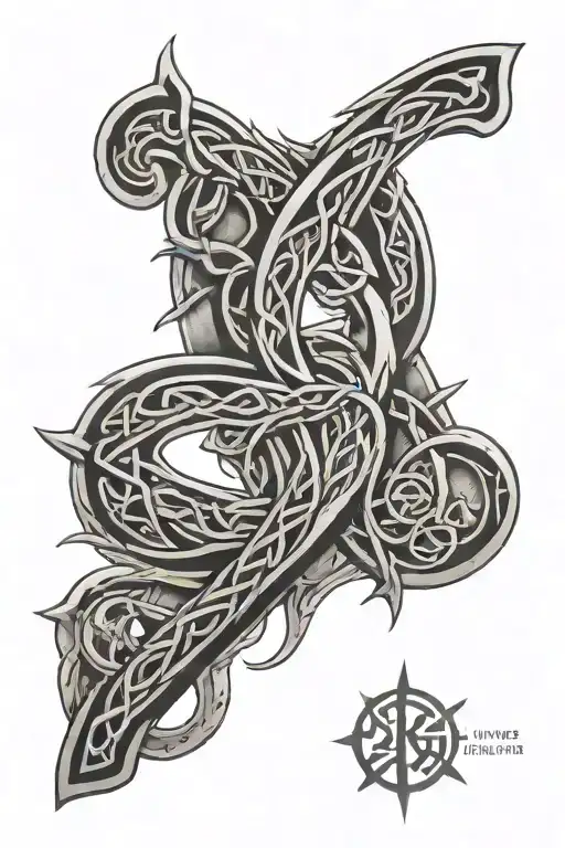 celtic runes tattoo design idea