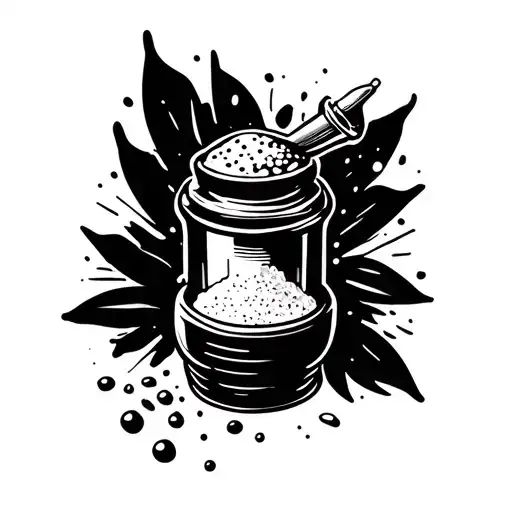 create a forearm sleeve with a salt shaker involved tattoo design idea