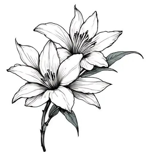 Jonquil flower blooming tattoo design idea