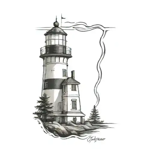 Prince Edward Island lighthouse tattoo design idea
