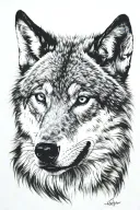 wolf head tattoo design idea