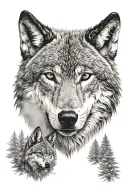 wolf head tattoo design idea