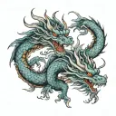 two dragons good and evil tattoo design idea