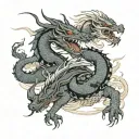 two dragons good and evil tattoo design idea