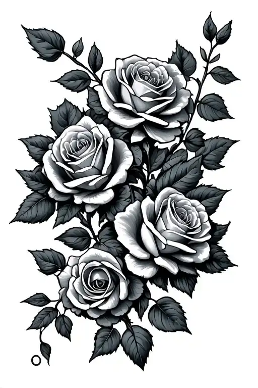 "BLEACHED" vine with roses growing tattoo design idea