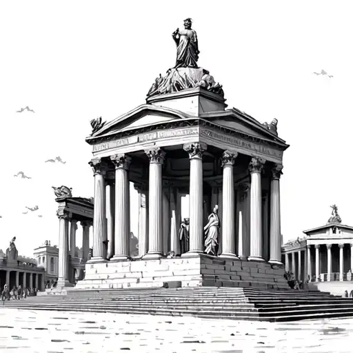 Roman monuments, Colosse and Altar of the Fatherland tattoo design idea