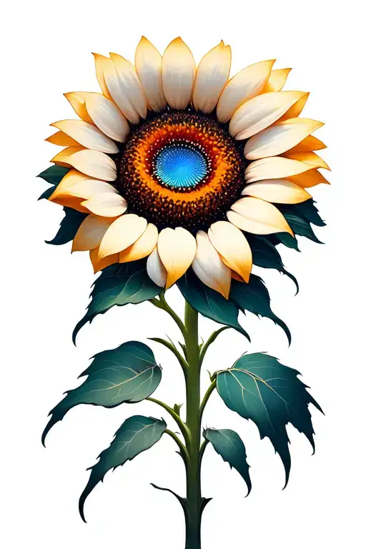 futuristic sunflower tattoo design idea