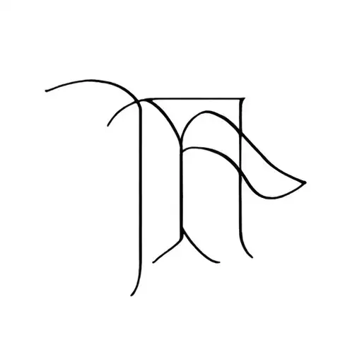 kimono e to letter M tattoo design idea