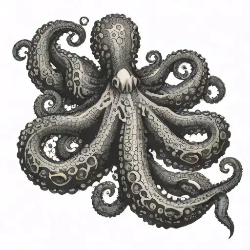 nautical map octopus tattoo design idea
