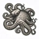 nautical map octopus tattoo design idea