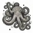 nautical map octopus tattoo design idea
