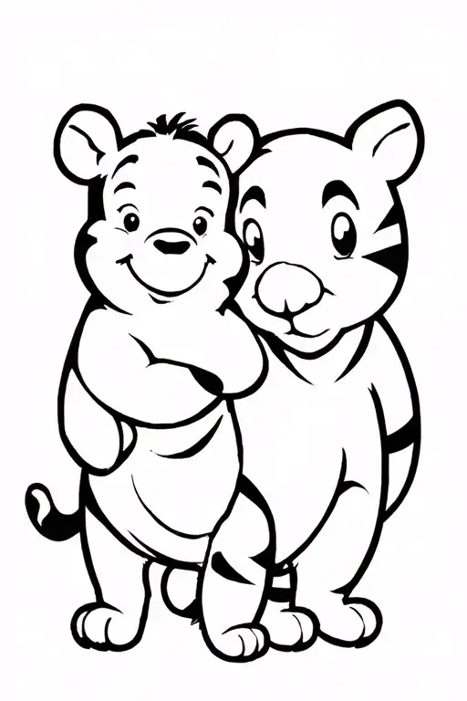 winnie the pooh, eeyore, piglet, tigger tattoo design idea