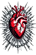 heart attack survivor breaking chains tattoo design idea