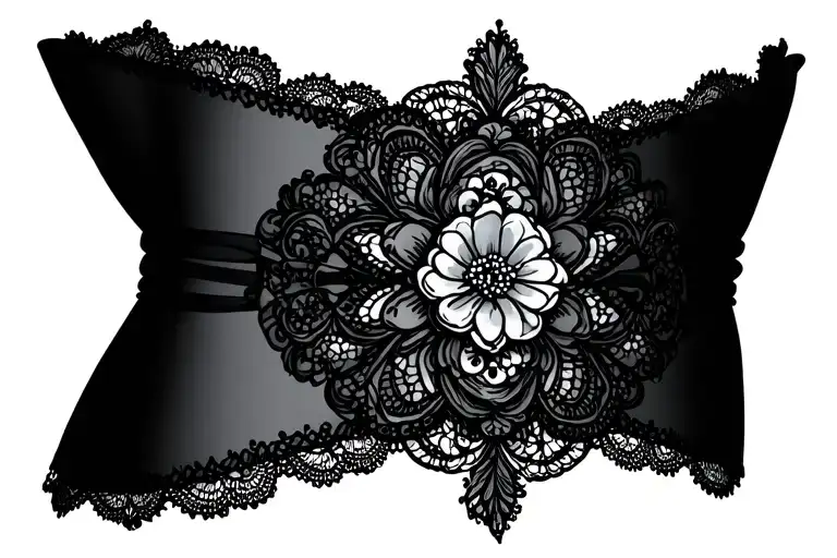 lace garter band elegantly tattoo design idea