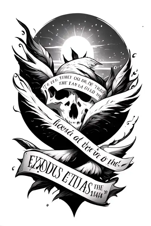 Exodus 1414 quote tattoo design idea